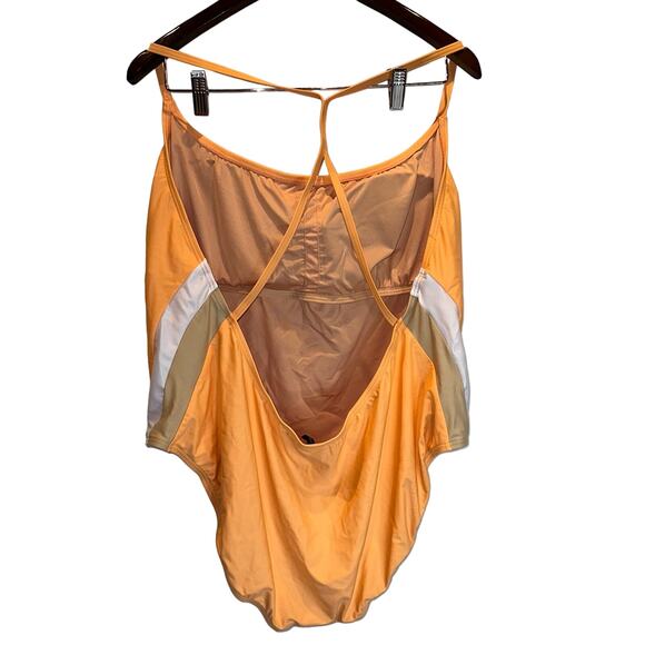 J. Crew Orange Active Colorblock On Piece Swimsuit Bathing Suit Size 24 NWT - Picture 3 of 4